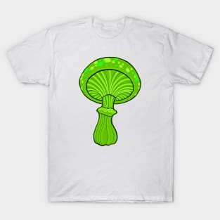 Green New School Style Mushroom Original Art T-Shirt